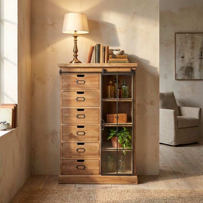 STEVE - cassettiera con anta scorrevole