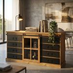 CALIN - madia industrial in acciaio e legno