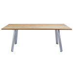 SALTUS - set tavolo in alluminio e teak cm 200 x 100 x 74 h con 6 poltrone Florentia