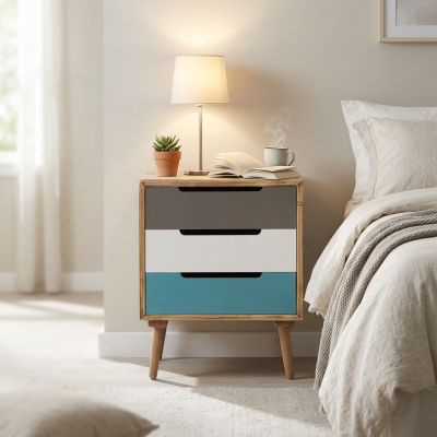 ADELINE - mobiletto 3 cassetti in mdf multicolor