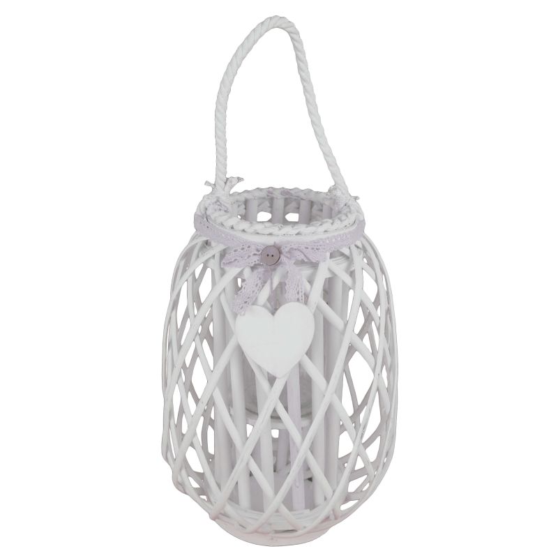 GENEVIEVE - lanterna in vimini tondo 15 x 45 cm