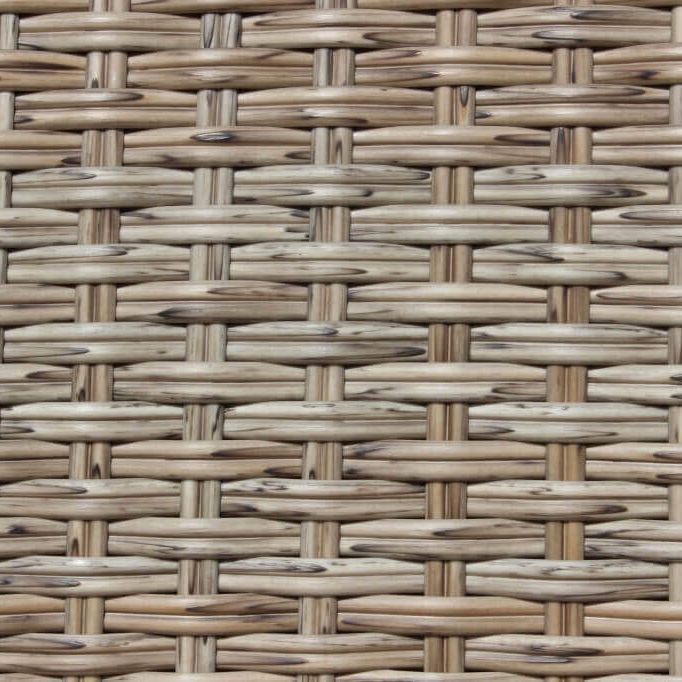 AXONA - tavolo intreccio in wicker vetro