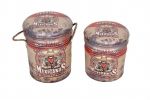 THEODORE - set di 2 pouf contenitore tondo poggiapiedi