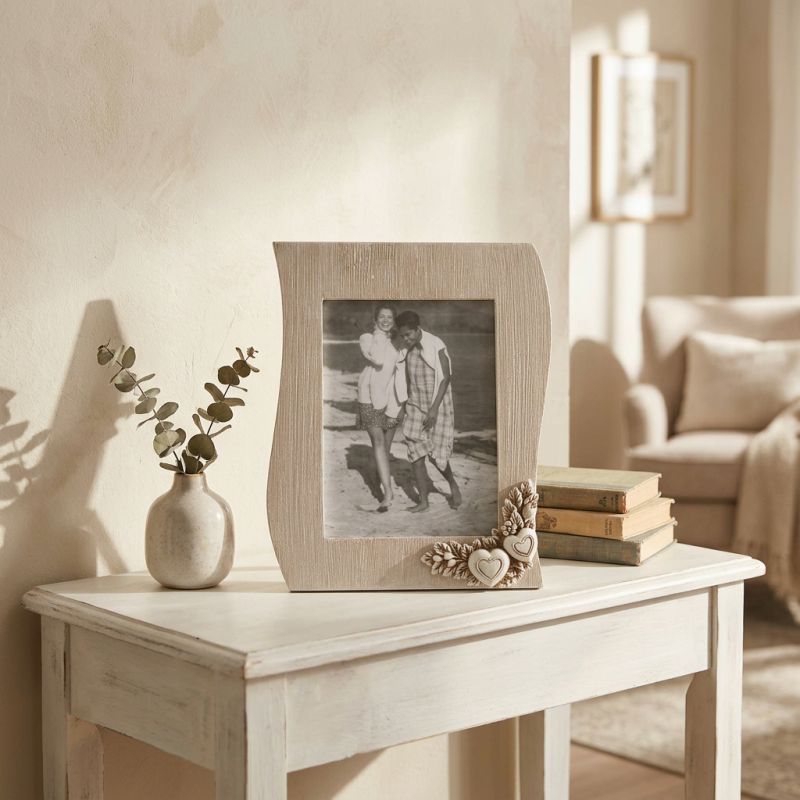 portafoto shabby chic onda cm 21 x 2,5 x 27 h