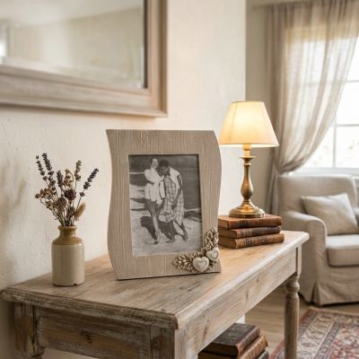 portafoto shabby chic onda cm 18,5 x 2,5 x 24,5 h