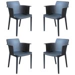 MAKKA - poltrona da esterno ed interno in plastica set da 4
