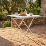 ROMANUS - tavolo da giardino quadrato pieghevole in ferro