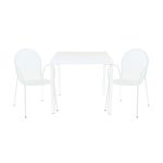 INDEX - set tavolo in metallo cm 80 x 80 x 73h con 2 poltrone Maris