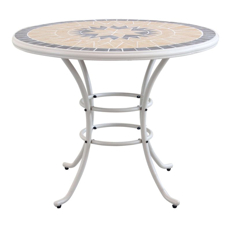 VENTUS - set tavolo in ferro Ø 90 x 74 h con 4 sedie Ventus