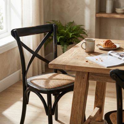 ABBY - sedia moderna in legno con seduta in paglia