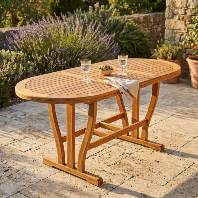 TURRIS - tavolo da giardino allungabile in legno massiccio di acacia 120/160