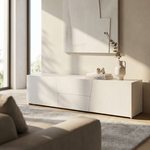 BURTON - mobile porta tv moderno in legno spazzolato