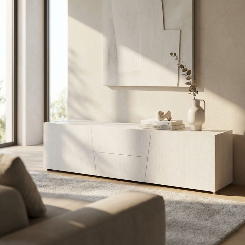 BURTON - mobile porta tv moderno in legno spazzolato
