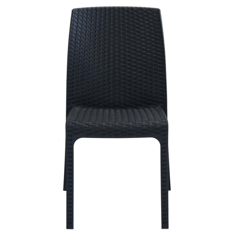 CALIGOLA - set tavolo in resina effetto rattan cm 150 x 90 x 74 h con 6 sedie Alma