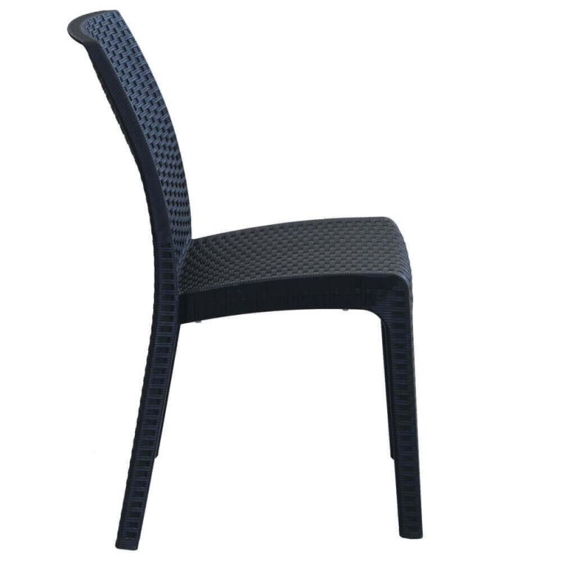 CALIGOLA - set tavolo in resina effetto rattan cm 150 x 90 x 74 h con 4 sedie Alma