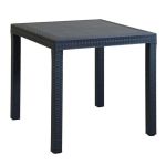 CALIGOLA - set tavolo in resina effetto rattan cm 80 x 80 x 74 h con 4 poltrone Alma