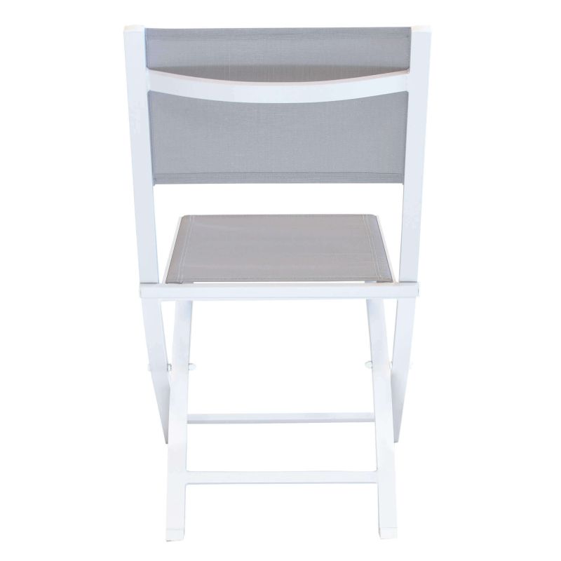 ABELUS - set pieghevole tavolo in alluminio cm 130 x 77 x 73 h con 4 sedie Gaja
