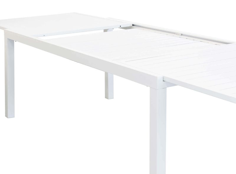 DEXTER - set tavolo in alluminio cm 200/300 x 100 x 74 h con 10 sedie Aulus