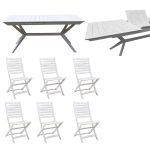 CAESAR - set tavolo in legno massiccio di acacia con 6 sedie Sortis
