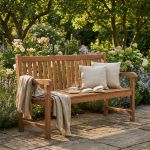 LIGULA - panca da giardino in legno di teak 3 posti