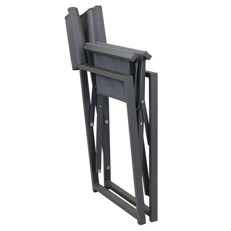 DEXTER - set tavolo in alluminio cm 200/300 x 100 x 74 h con 6 poltrone Carpenter