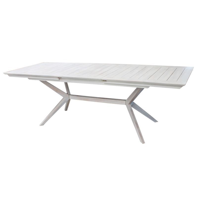 CAESAR - set tavolo in legno massiccio di acacia con 8 sedie Sortis