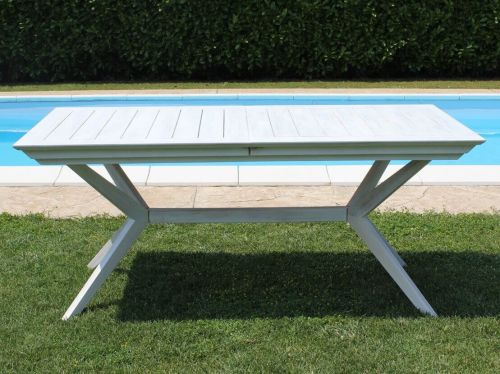 CAESAR - set tavolo in legno massiccio di acacia con 6 poltrone Sortis