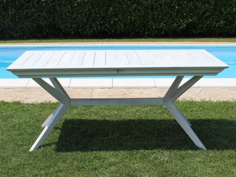 CAESAR - set tavolo in legno massiccio di acacia con 6 poltrone Sortis