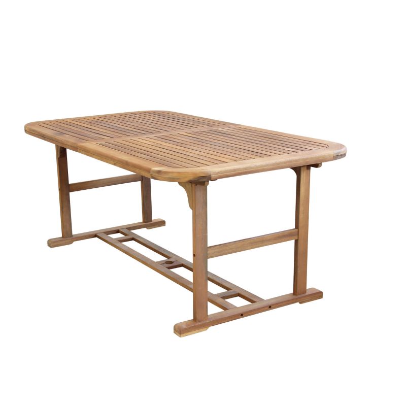 TURRIS - set tavolo in legno massiccio di acacia cm 180/240 x 100 x 74 h con 8 sedie e 2 poltrone Mulier
