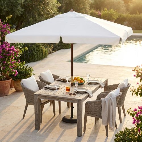 DOMINUS - ombrellone da giardino palo centrale in legno 3 x 4 m