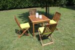 AARON - set tavolo in legno massiccio di acacia cm 80 x 80 x 74 h con 2 sedie Dresda
