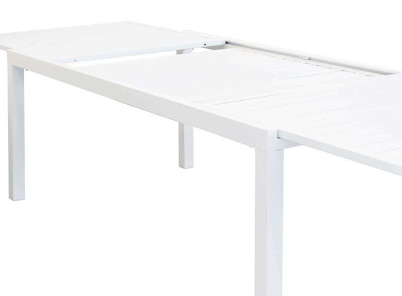 DEXTER - set tavolo in alluminio cm 200/300 x 100 x 74 h con 4 sedie e 2 poltrone Dexter