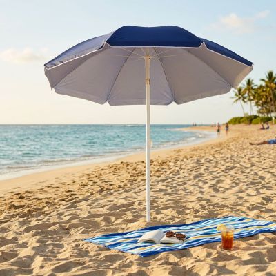 ombrellone da spiaggia nylon protezione uv tondo 1,80 m / palo da 32 mm colore casuale